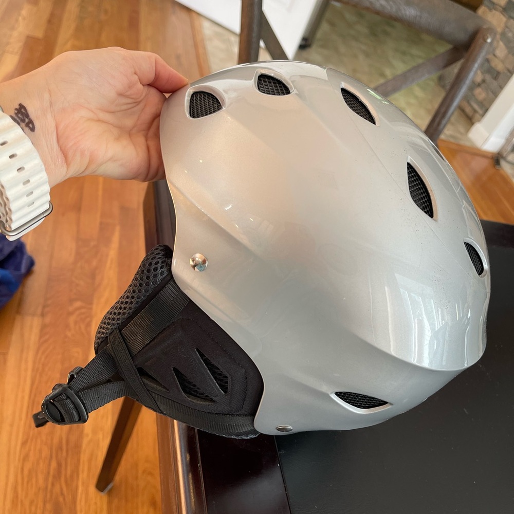 Silver Ski Helmet